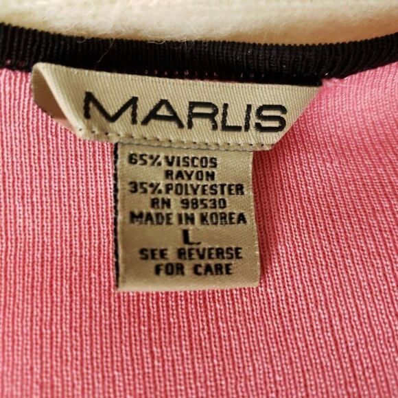 Marlis Womens Size L Pink Black Open Cardig - Picture 4 of 4
